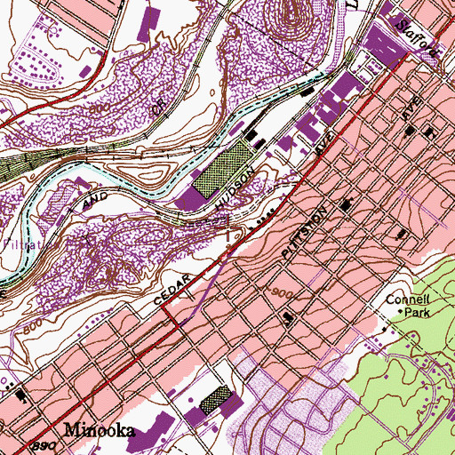 Topographic Map of Meadow Brook Shaft, PA