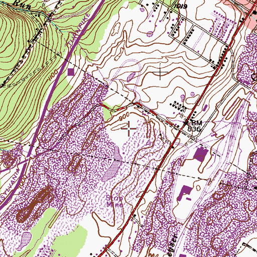 Topographic Map of Continental Shaft, PA