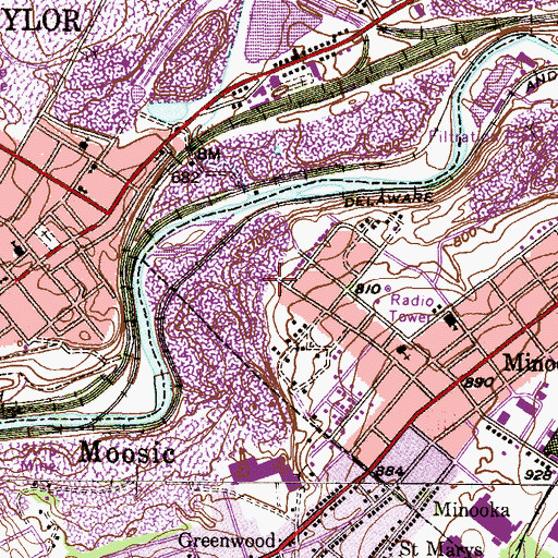 Topographic Map of Stafford Shaft, PA