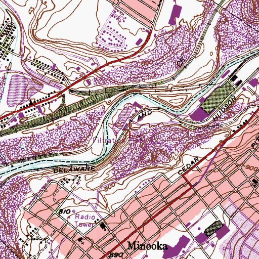 Topographic Map of National Shaft, PA