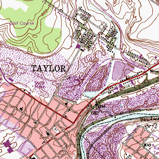 Topographic Map of Taylor Shaft, PA