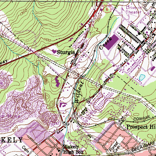 Topographic Map of Jermyn Number Six Breakers Shaft, PA