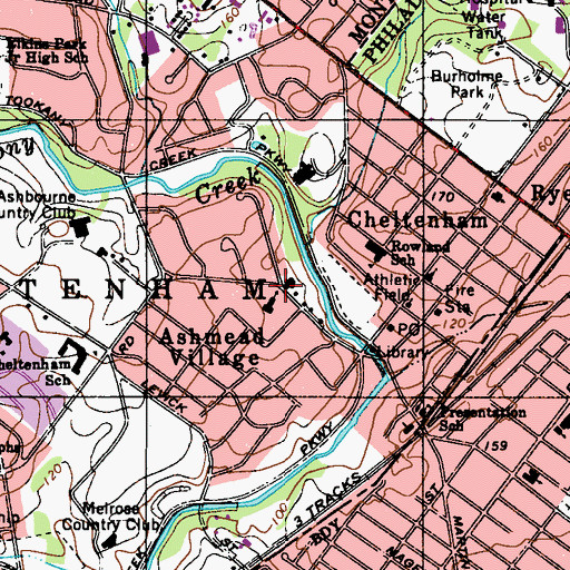 Topographic Map of Berachan Church, PA