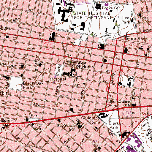 Topographic Map of Lea Elementary School, PA