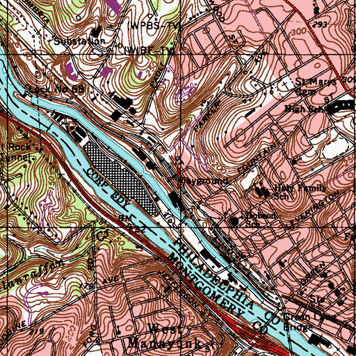 Topographic Map of Ivy Ridge Station, PA