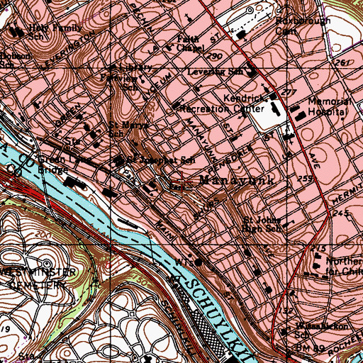 Topographic Map of Boone Park, PA