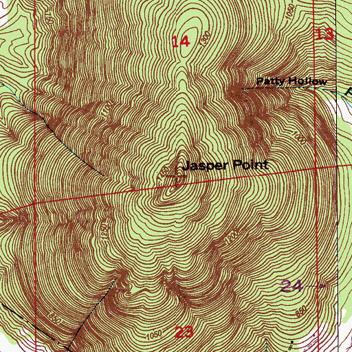 Topographic Map of Jasper Point, AL