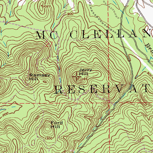 Topographic Map of Jerry Hill, AL