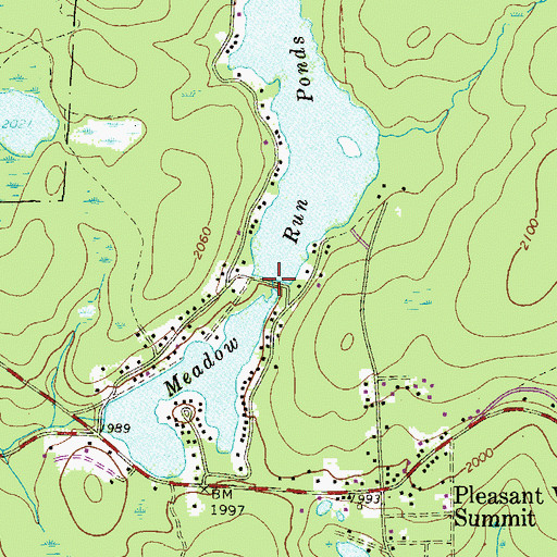 Topographic Map of Meadow Lake Dam, PA