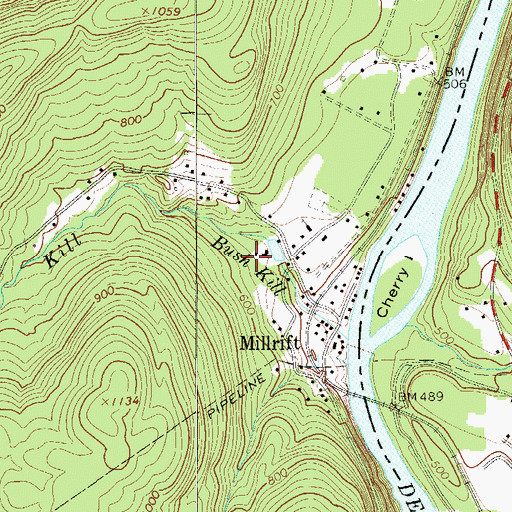 Topographic Map of Mill Rift Pond Dam, PA