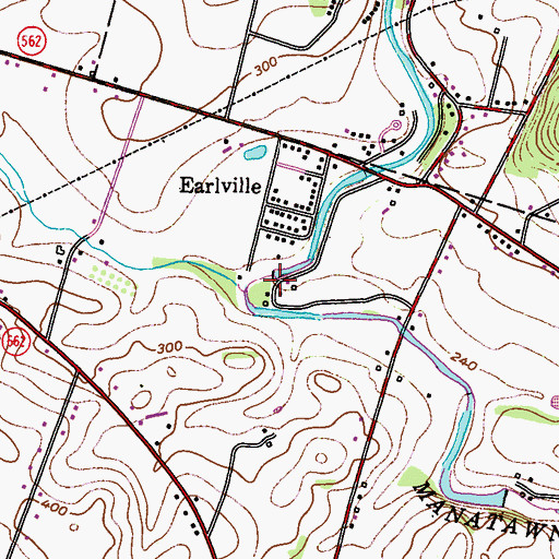Topographic Map of Spotts Mill Dam, PA