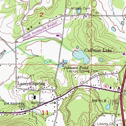 Topographic Map of Johnson Pond, AL