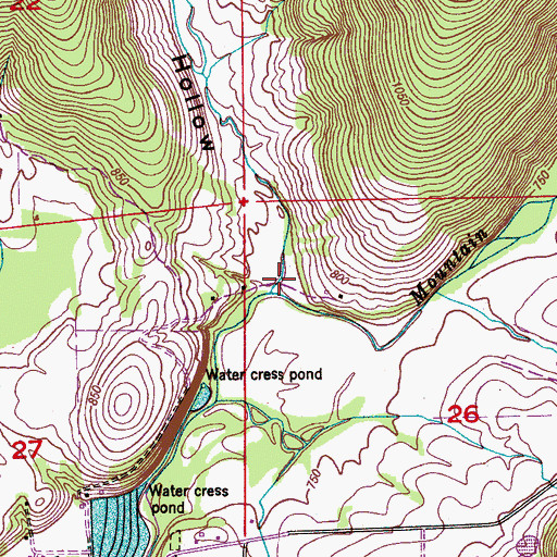 Topographic Map of Jones Hollow, AL