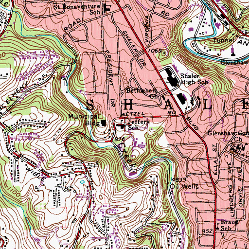 Topographic Map of Jeffery Primary School, PA