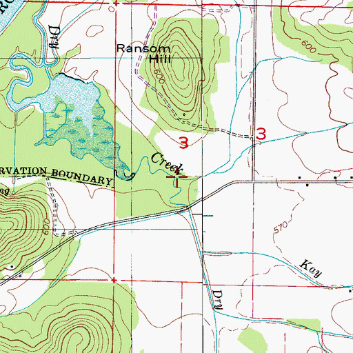 Topographic Map of Kay Branch, AL