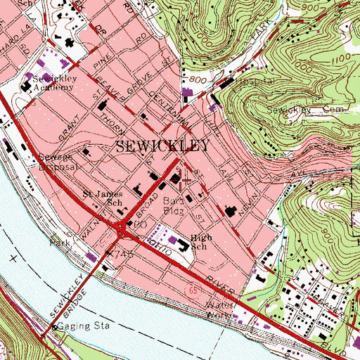Topographic Map of Osborne Elementary School, PA