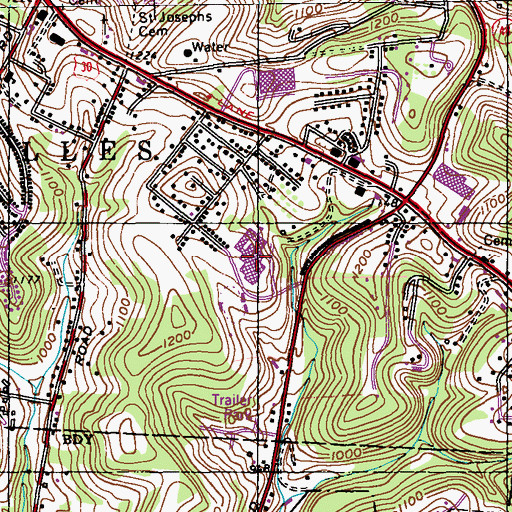 Topographic Map of East Allegheny Junior High School, PA