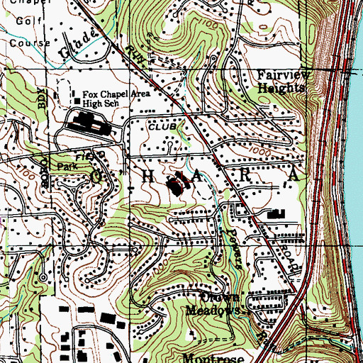 Topographic Map of Ohara Elementary School, PA