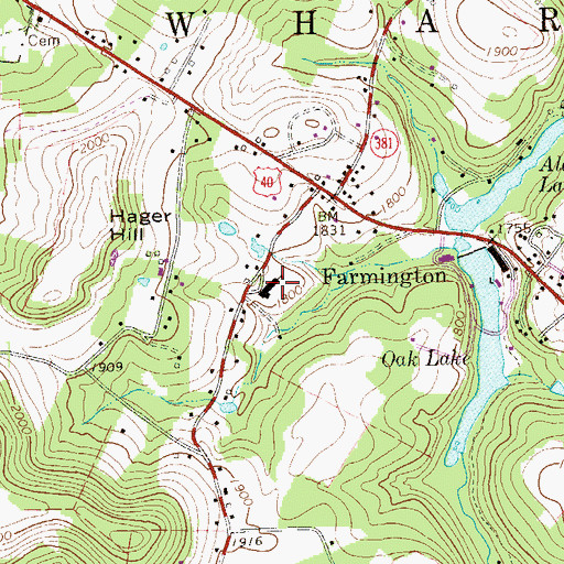 Topographic Map of Wharton Elementary School, PA