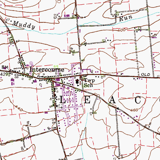 Topographic Map of Leacock Elementary School, PA