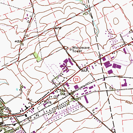 Topographic Map of Garden Spot Junior Senior High School, PA