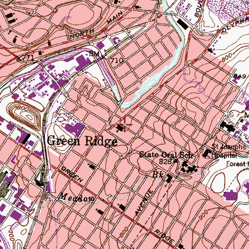 Topographic Map of Morris Elementary School, PA