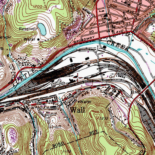 Topographic Map of Pitcarin Station, PA