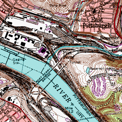 Topographic Map of Tower Station, PA