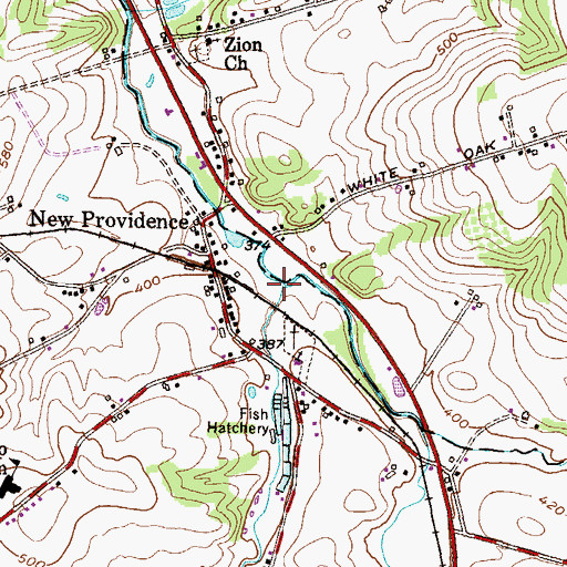 Topographic Map of Goff Run, PA