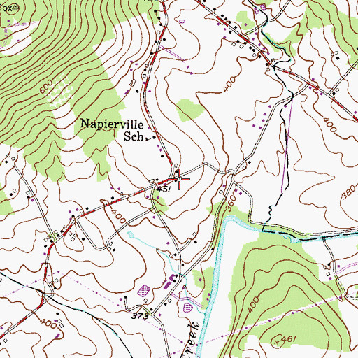 Topographic Map of Napiersville, PA