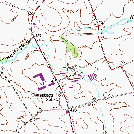 Topographic Map of Cedar Creek, PA