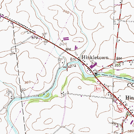 Topographic Map of Bowman Run, PA