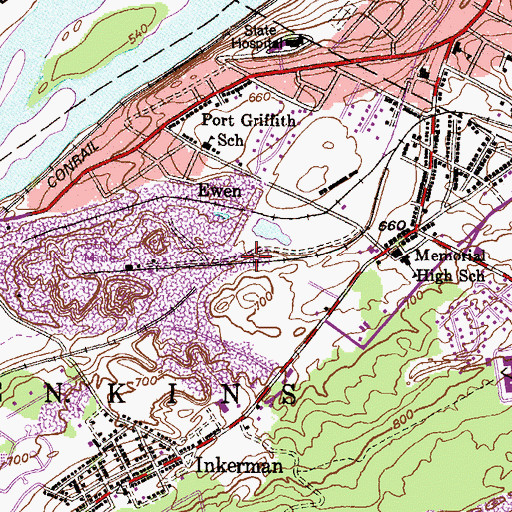 Topographic Map of Number 7 Junction, PA