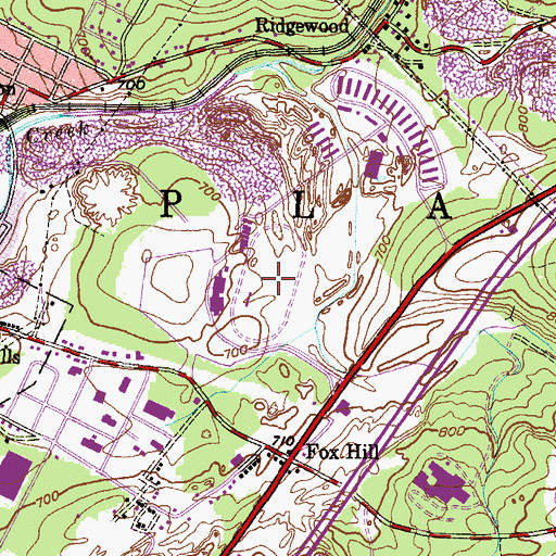Topographic Map of Pocono Downs, PA