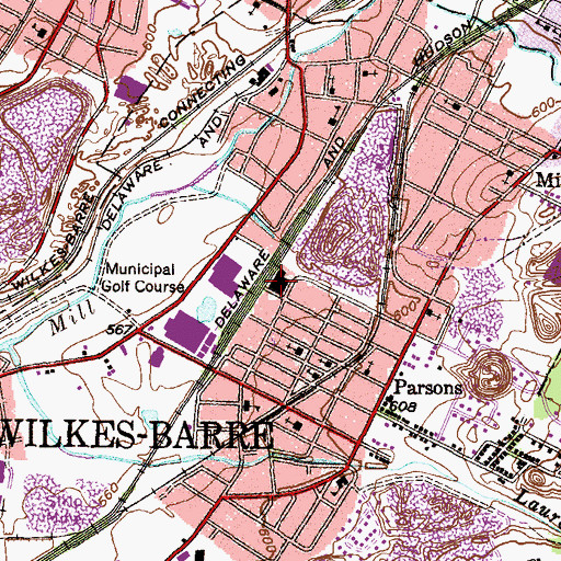 Topographic Map of Parsons Station, PA