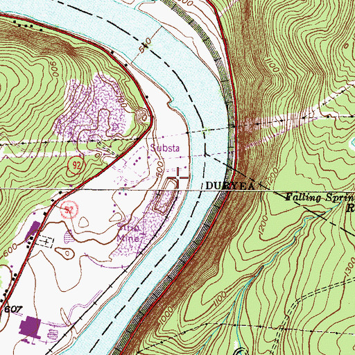 Topographic Map of Stanton Station, PA