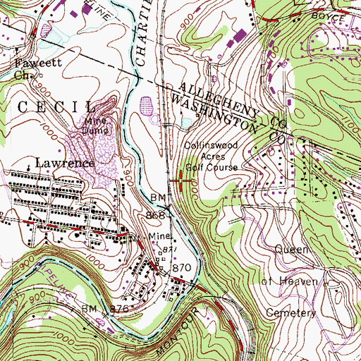 Topographic Map of Hills Station (historical), PA