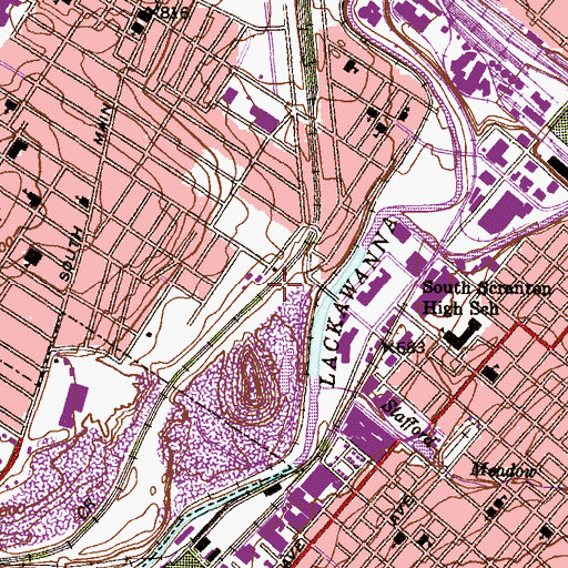 Topographic Map of South Scranton Station, PA