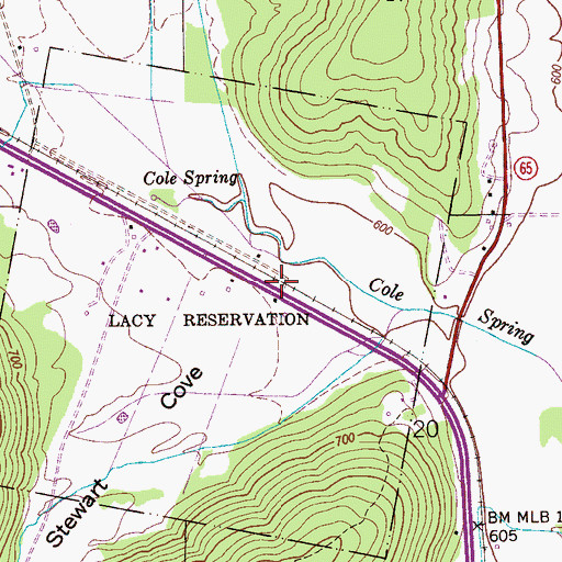 Topographic Map of Lacy Reservation, AL