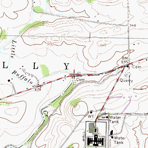 Topographic Map of Harner Bridge, PA
