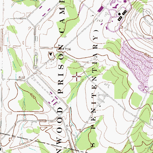 Topographic Map of Allenwood Prison Camp, PA