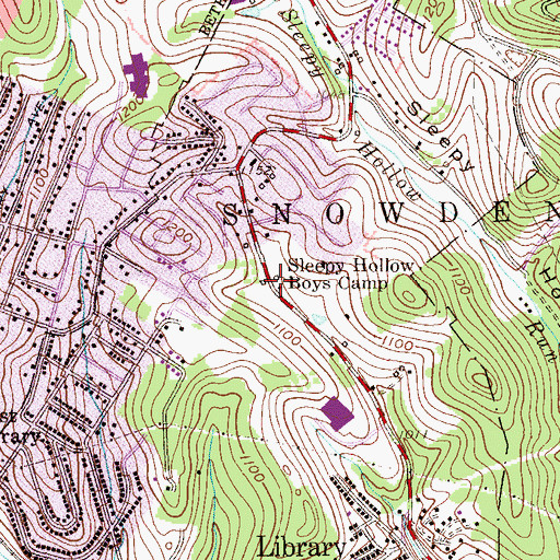 Topographic Map of Sleepy Hollow Boys Camp, PA