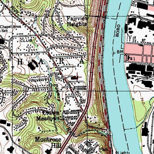 Topographic Map of Lauria Ann West Library, PA