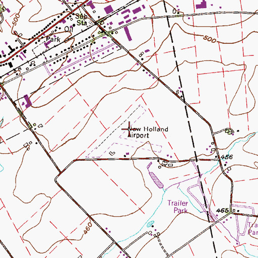 Topographic Map of New Holland Heliport, PA