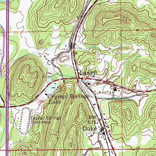 Topographic Map of Laney, AL