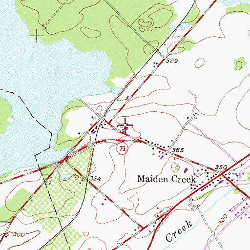 Topographic Map of Calcium Post Office (historical), PA