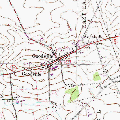 Topographic Map of Goodville Post Office (historical), PA