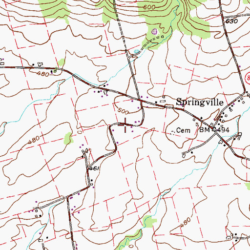 Topographic Map of Salisbury Post Office (historical), PA