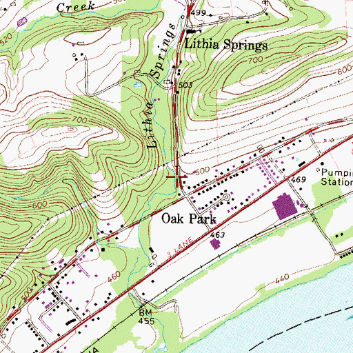 Topographic Map of Sunbury Bible Church, PA