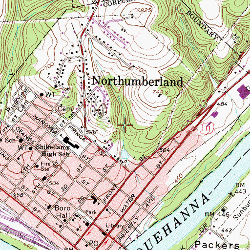 Topographic Map of Liberty Hollow Park, PA